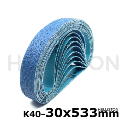 Hiomanauha 30x533, K40, P40, Zirkonium, Makita 9031 Fein RS 10-70E  Flex LBS 1105 VE LBS 1105 VE Set  Metabo RBE 9-60  RB 18 LTX 60  Suhner UTC 7-R, sininen hiomanauha, siniset hiomanauhat