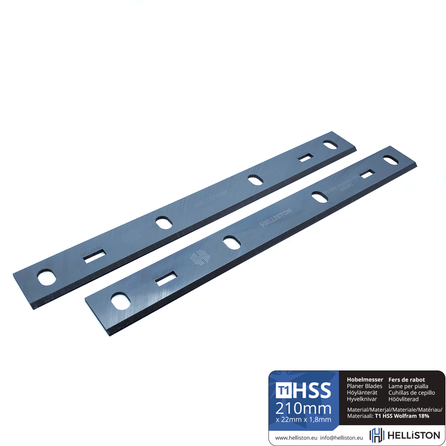 6 Stück FEIDER F1120RD-2 HSS Hobelmesser 210x16,5x1,5mm