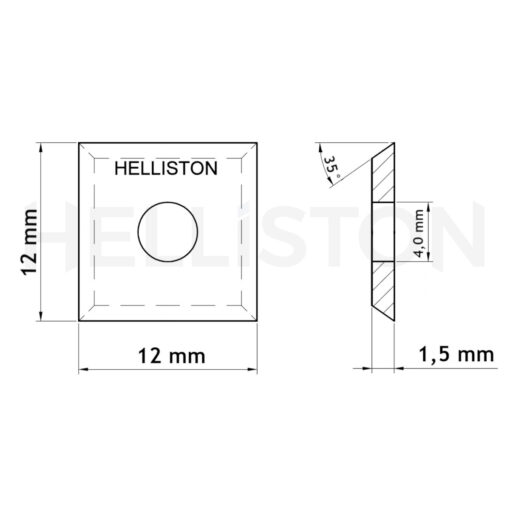 HM Pöördterad 12x12x1.5mm, 10 tk freesipeadele